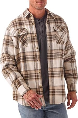 Men's Long Sleeve Sherpa Lined Shirt Jacket